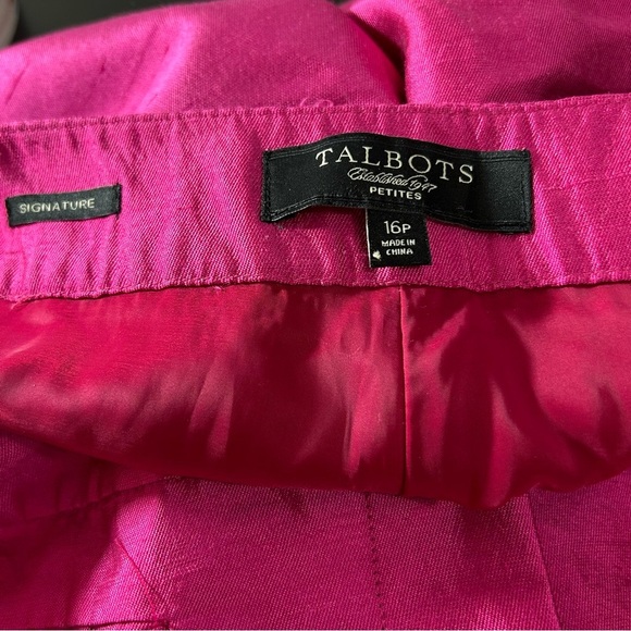 Talbots Women's Signature Silk Pants Petite   Fuchsia Size 16 - Picture 4 of 8